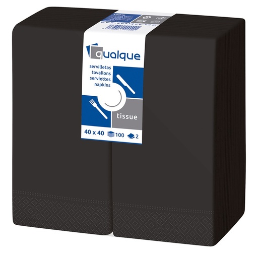 [Q12222] Servilleta 40 X 40 1/8 2 Cp Negra