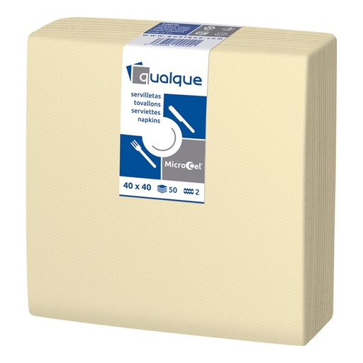 [Q14203] SERVILLETA MICROCEL 40 X 40 2 CP 1/4 CREMA