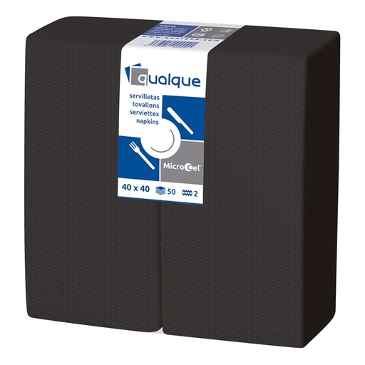 [Q14242] Servilleta Microcel 40 X 40 2 Cp 1/8 Negra