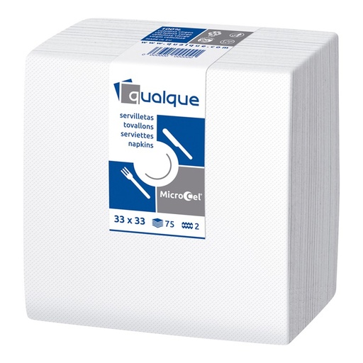 [Q14350] Servilleta Microcel 33 X 33 2 Cp 1/4 Blanca