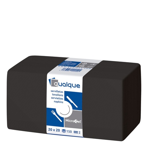 [Q14602] SERVILLETA MICROCEL 20 X 20 2 CP 1/4 NEGRA