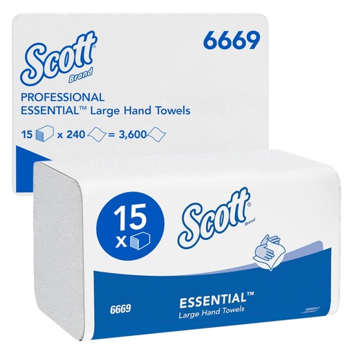 [6669000] TOALLAS SECA MANOS SCOTT XTRA PLEGADO EN Z 1 CAPA