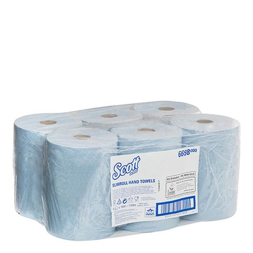 [6698000] Toalla Secamanos Slimroll 1 Capa Azul Gofrado 190 M