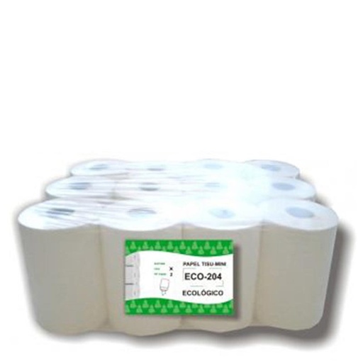 [P-204] BOBINA SECA MANOS DISP. CENTRAL MINI 2 CAPAS LISA 75 M