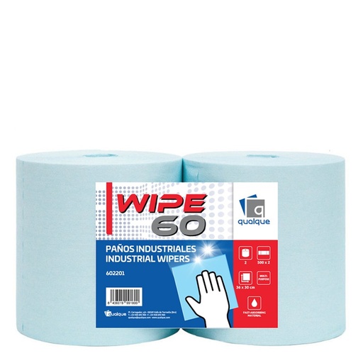 [602201] BOBINA PAÑOS INDUSTRIALES WIPE 60 1 CAPA AZUL