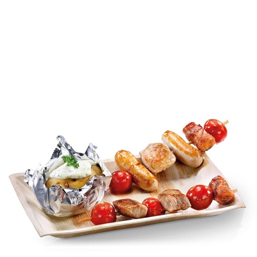 [PVZE3391] BANDEJA RECTANGULAR HOJA DE PALMA 17X12 CM