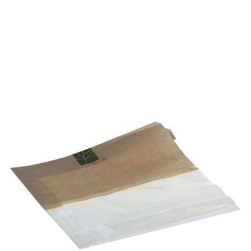 [PV15677] Bolsa Para Sándwich Kraft Con Ventana 23,0X21,0+2X3,5 Cm
