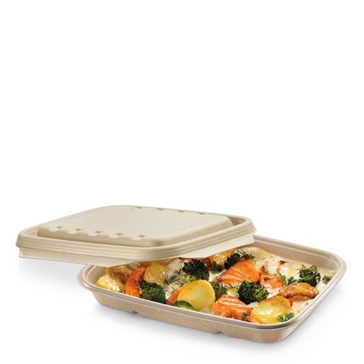 [PV18009] BANDEJA MENÚ TAKE AWAY NATURE PULPA 230X165X30 MM