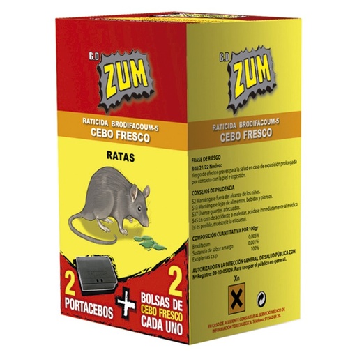 [708408] RATICIDA ZUM CEBO FRESCO + 2 PORTA CEBOS
