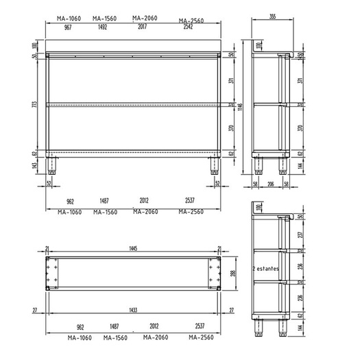 [19014436] Mesa estantería cafetería
