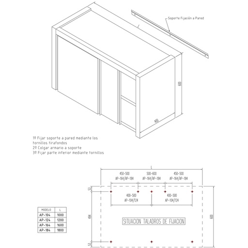 [19012868] Armario de pared inox APA-124 1200 x 400 x 600 mm