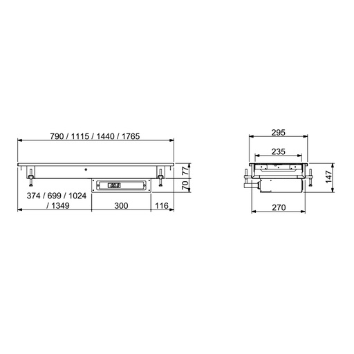 [19080844] Elemento caliente inox DV3-211-S 790 mm