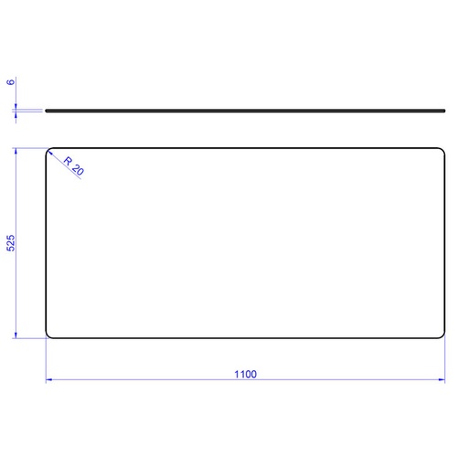 [19098437] Cristal superior recto 1100 mm para pantallas neutras