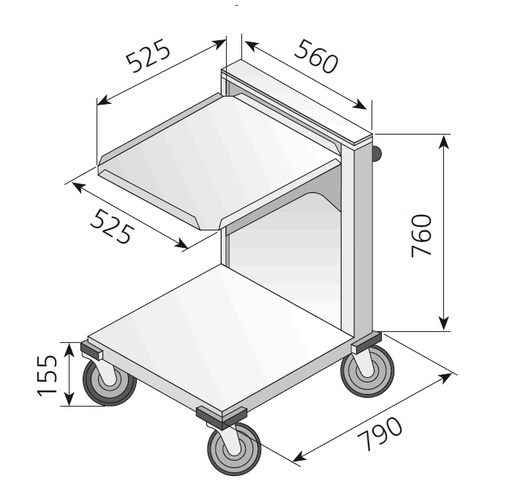 [19005131] Carro nivel constante para cestas de vajilla 500x500 mm
