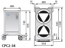 [19006147] Dispensador de platos nivel constante 2 columnas Ø240-340 mm