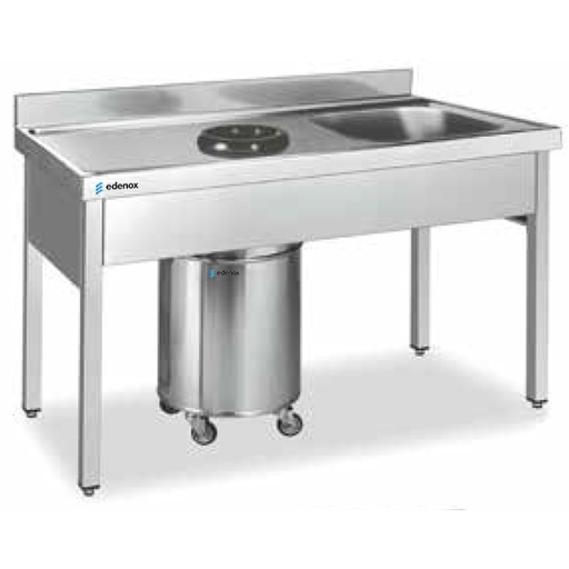 [19004667] Cubo de acero inoxidable 50 litros con tapa