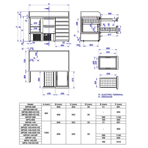 [19111576] Mesa refrigerada de preparación MPG-090 NS