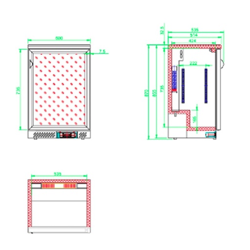 [19110802] Expositor refrigerado mural profesional ETB-60 S1