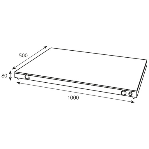 [19001548] Placa caliente sobremesa 2 zonas 1000x500 mm