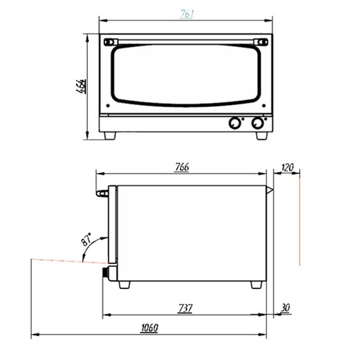[19042846] Horno de panadería eléctrico profesional 3 bandejas 600x400