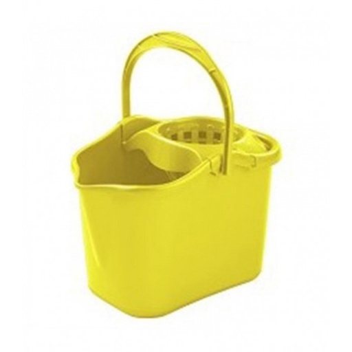 [04508] CUBO OVAL  CON ESCURRIDOR LUXE AMARILLO 13L