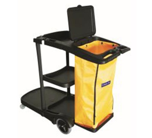 [300003BK] CARRO DE LIMPIEZA ARC CON BOLSA AMARILLA Y TAPA