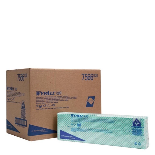 [7566010] BAYETAS WYPALL X80 INTERPLEGADAS 1 CAPA VERDE