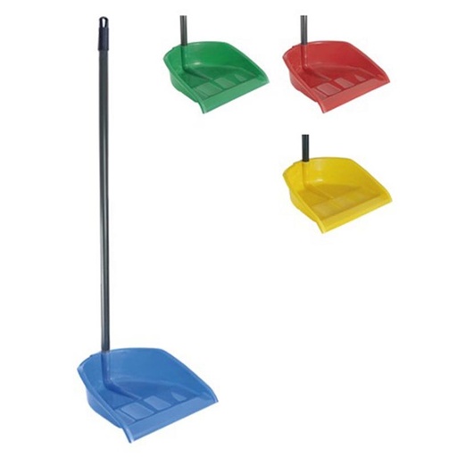 [04707BL] RECOGEDOR CON PALO ALTO SUPER AZUL