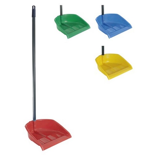 [04707RD] RECOGEDOR CON PALO ALTO SUPER ROJO