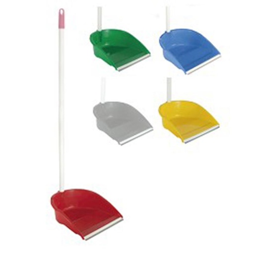 [04710RJ] Recogedor  Neo Con Goma Y Palo Con Rosca Rojo