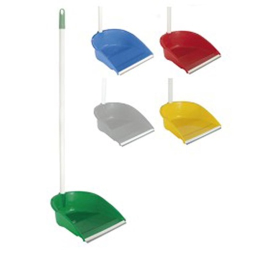 [04710VE] Recogedor  Neo Con Goma Y Palo Con Rosca Verde