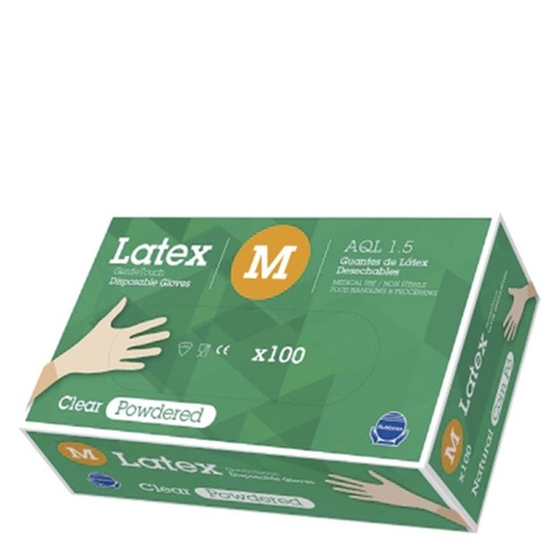 [304006M] Guantes De Látex Natural Con Polvo T-M