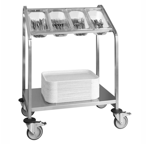 [PU80740] CARRO PORTA CUBIERTOS GN 1/3 Y PORTA BANDEJAS