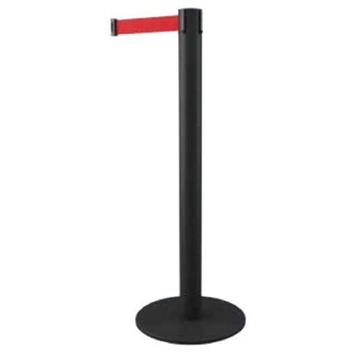 [405011] Poste De Separación Negro Con Cinta Roja 2M