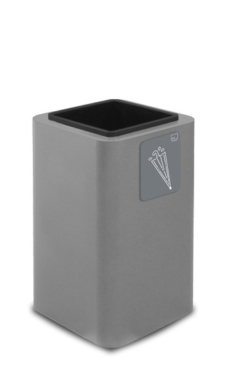 [PU90F-G06] PARAGÜERO PURE CON RECIPIENTE INTERIOR ACERO PINTADO GRIS