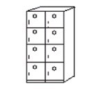 [2824] Taquilla 628X470X1780 Mm, 2 Módulos De 4 Puertas