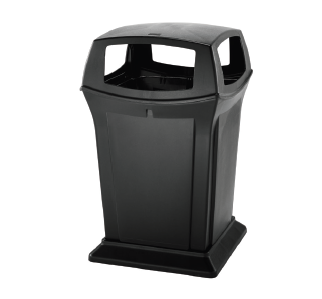 [FG917388BK] Contenedor Ranger Con Tapa De Cuatro Aberturas Negro