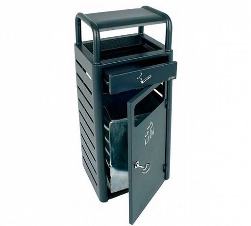 [AT-1271-DGRY] PAPELERA CON CENICERO AT