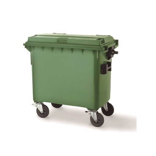 [206007GN] Contenedor De Basura 4 Ruedas  660 L  Verde