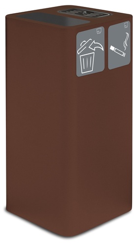 [PU100F-GP-C] PAPELERA CENICERO PURE PARA EXTERIOR CUBIERTO 100L ACERO PINTADO CORTEN