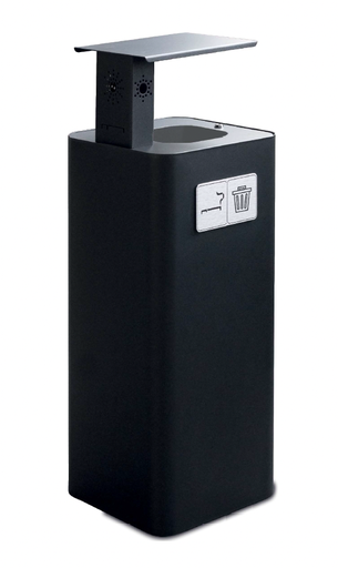 [PU60N-TP] Papelera Cenicero Con Bandeja Pure Para Exterior Cubierto 60L Acero Pintado