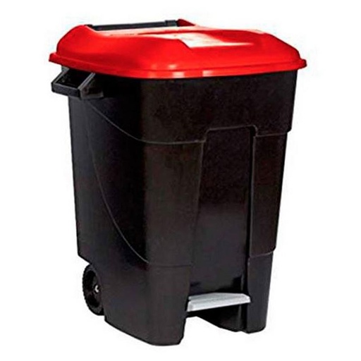 [206020RD] Contenedor De Basura 2 Ruedas  Con Pedal 100 L