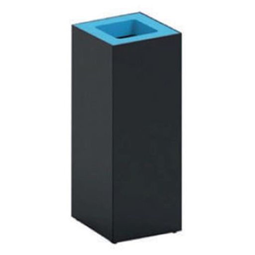 [204508BL] PAPELERA METÁLICA CUBIC PARA RECICLAJE 40 L