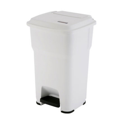 [5260186186] PAPELERA HERA 85 L CON PEDAL BLANCA