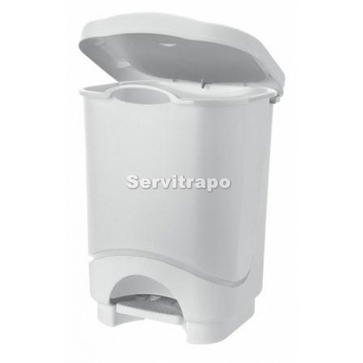 [R000889] Papelera con pedal 15L blanco