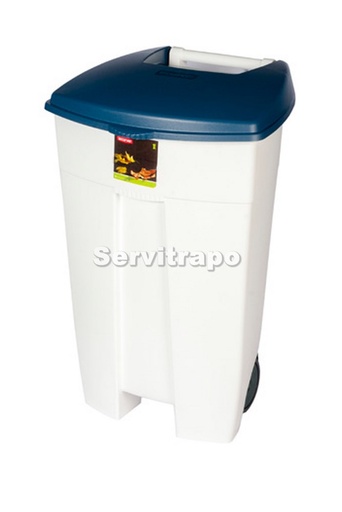 [R050035] Contenedor con pedal ECO (blanco tapa azul)