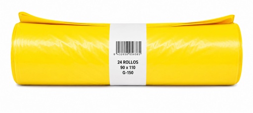 [SW520150-AM] Bolsa de Basura Industrial Amarilla 90cmx110cm galga 150 Caja 24 Rollos