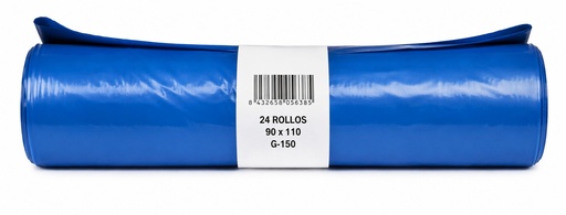 [SW520150-AZ] Bolsa de Basura Industrial Azul 90cmx110cm galga 150 Caja 24 Rollos 
