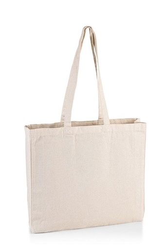 [Bolsa-220-alg] Bolsas de algodón superior, horizontal con asas largas y fuelle de 10 cm de 220 gr
