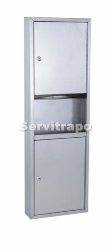 [400011] Columna Mural Dispensador De Toallas + Papelera